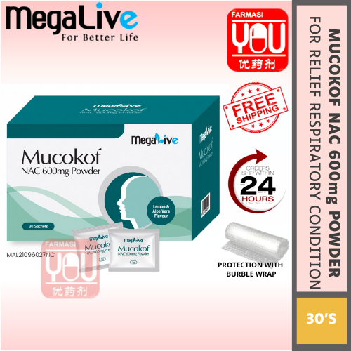 MEGALIVE MUCOKOF NAC 600MG POWDER (30SAC) (BOX)