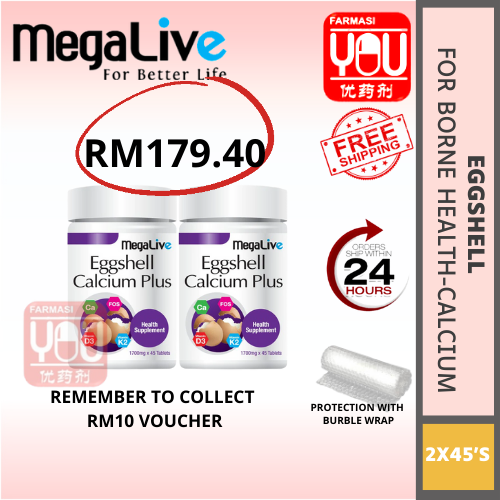 MEGALIVE EGGSHELL CALCIUM PLUS (TWINPACK)