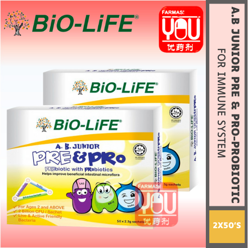 BIO-LIFE AB JUNIOR PRE & PRO 2X50'S (PACK)