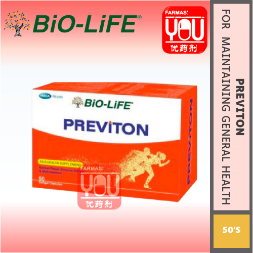 (DISCONTINUED & CHANGE TO GINSOMIN) BIO-LIFE PREVITON 50'S  (SINGLE)