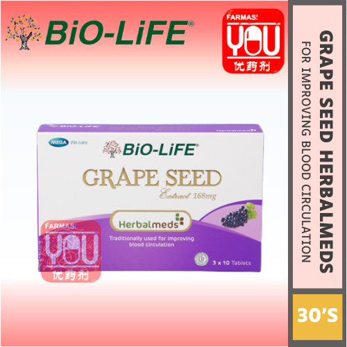 BIO-LIFE GRAPE SEED EXTRACT 168MG 30'S