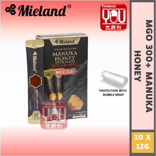 MIELAND MANUKA HONEY MGO300 & RED GINSENG SACHETS 10'S (PACK 10s)